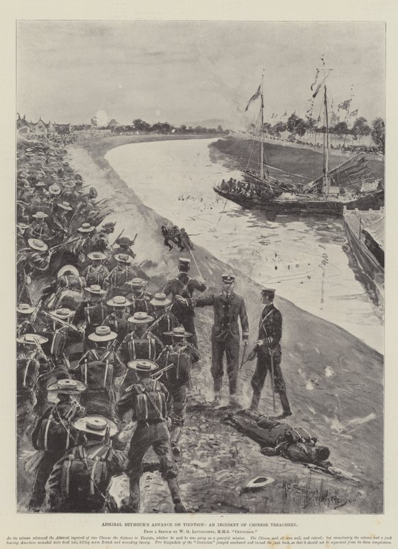 Amiral Seymours frammarsch mot Tientsin, en incident av kinesiskt förräderi av Henry Charles Seppings Wright