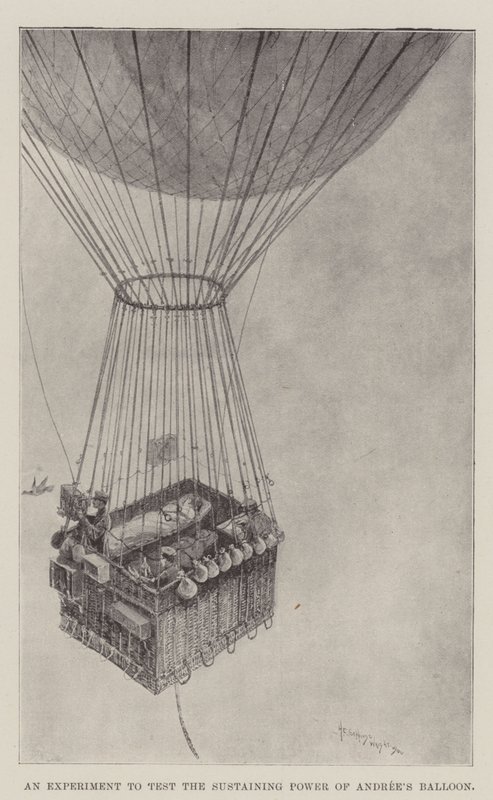 Ett experiment för att testa den upprätthållande kraften hos Andrees ballong av Henry Charles Seppings Wright