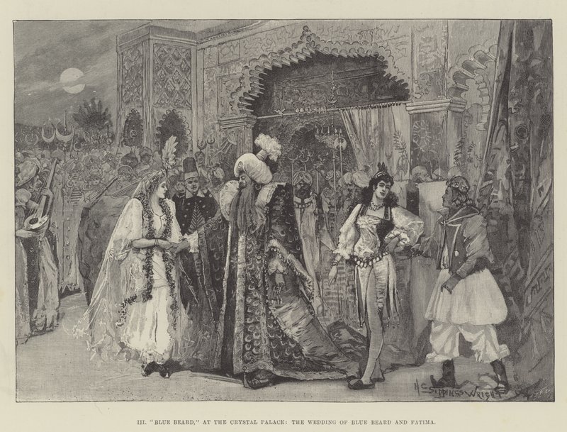 Blåskägg, på Crystal Palace, bröllopet mellan Blåskägg och Fatima av Henry Charles Seppings Wright