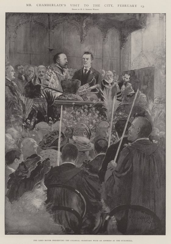 Herr Chamberlains besök i staden den 13 februari av Henry Charles Seppings Wright