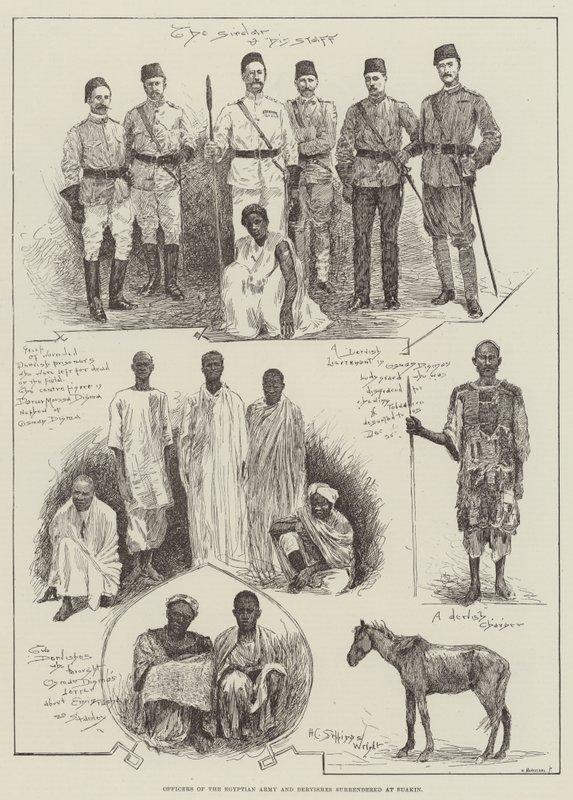 Officerare från den egyptiska armén och dervischer kapitulerade vid Suakin av Henry Charles Seppings Wright