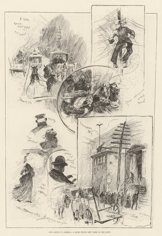 Vår artist i Amerika, en titt runt New York i snön av Henry Charles Seppings Wright