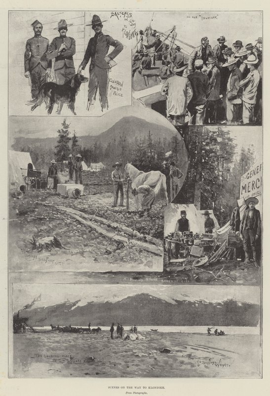 Scener på väg till Klondike av Henry Charles Seppings Wright