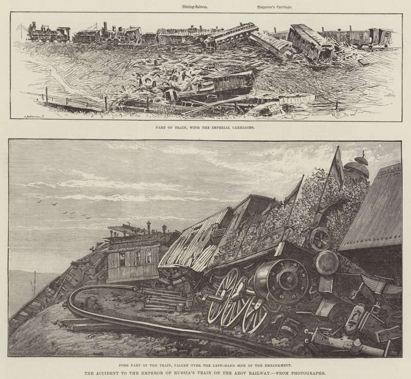 Olyckan med kejsaren av Rysslands tåg på Azovjärnvägen av Henry Charles Seppings Wright