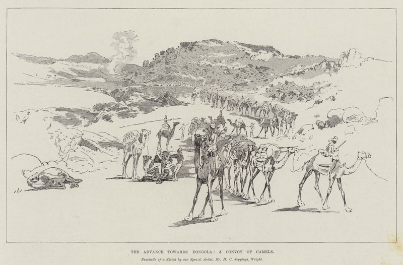 Framryckningen mot Dongola, en konvoj av kameler av Henry Charles Seppings Wright