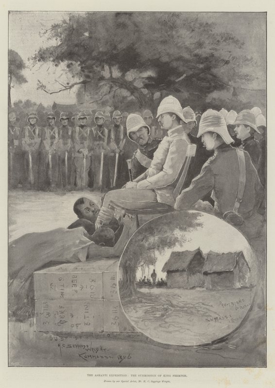 Ashanti-expeditionen, underkastelsen av kung Prempeh av Henry Charles Seppings Wright