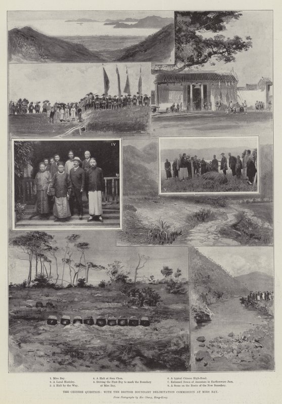 Den kinesiska frågan, med British Boundary Delimitation Commission i Mirs Bay av Henry Charles Seppings Wright
