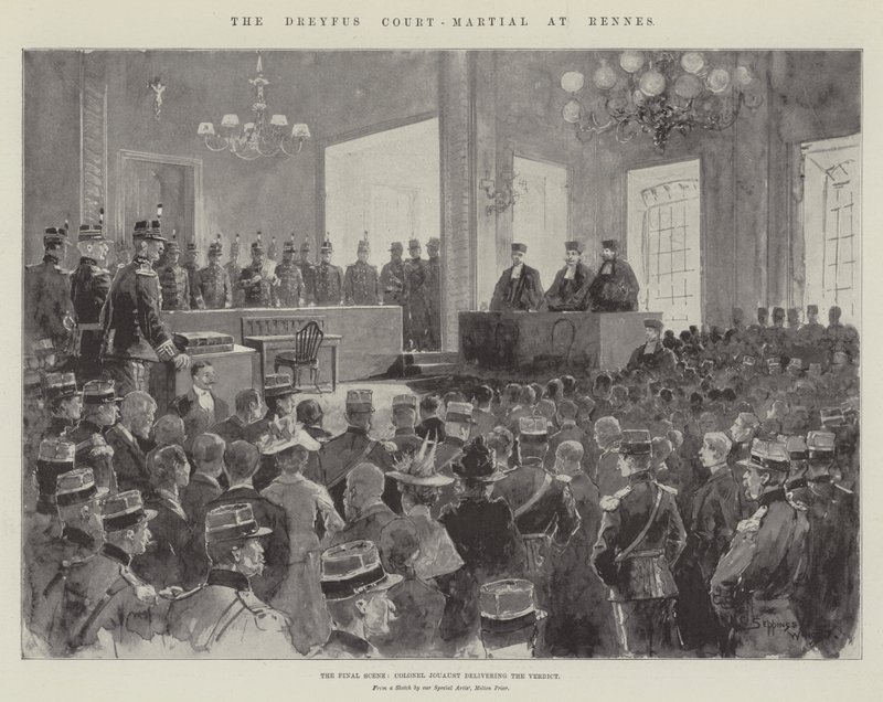 Dreyfus-krigsrätten i Rennes av Henry Charles Seppings Wright