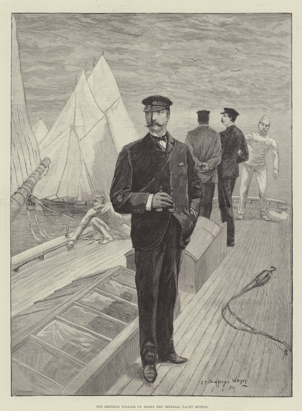Kejsar William ombord på Imperial Yacht Meteor av Henry Charles Seppings Wright