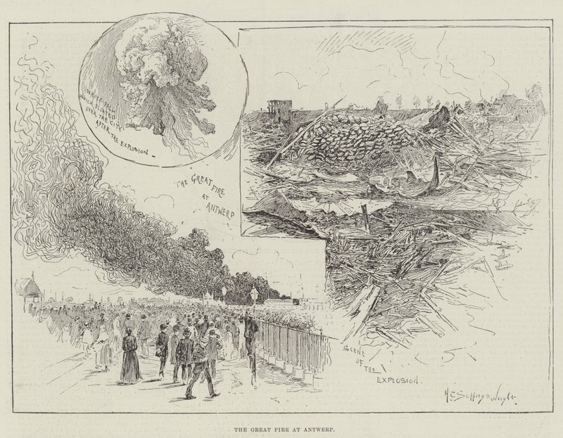 Den stora branden i Antwerpen av Henry Charles Seppings Wright