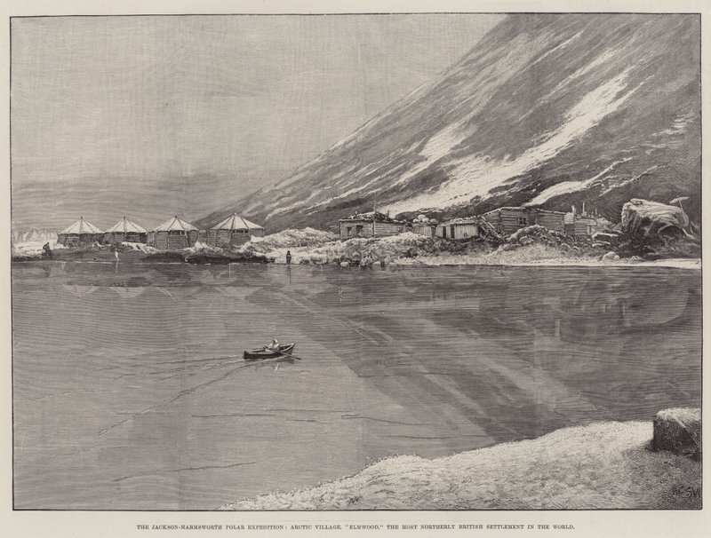 Jackson-Harmsworth Polar Expedition, Arctic Village, Elmwood, den nordligaste brittiska bosättningen i världen av Henry Charles Seppings Wright