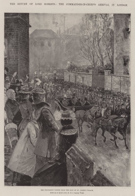Lord Roberts återkomst, överbefälhavarens ankomst till London av Henry Charles Seppings Wright