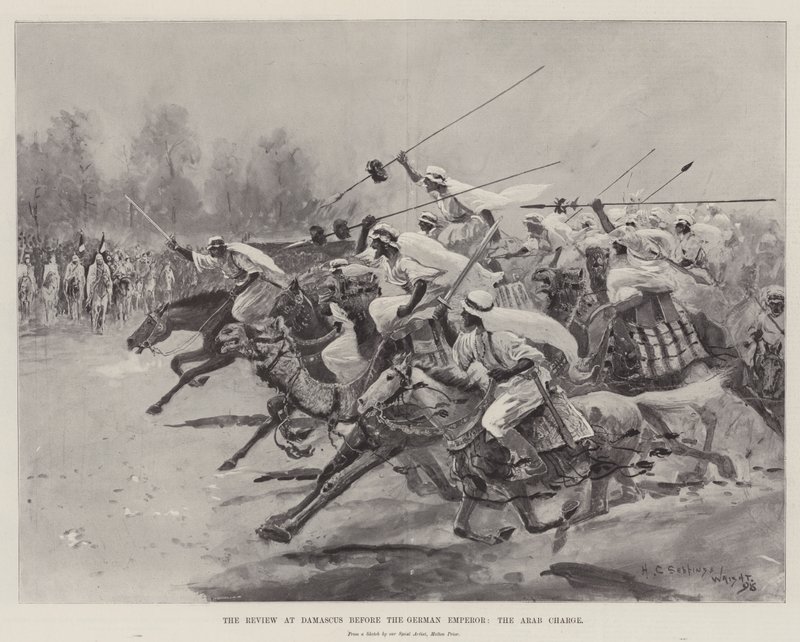 Granskningen i Damaskus inför den tyske kejsaren, den arabiska anklagelsen av Henry Charles Seppings Wright