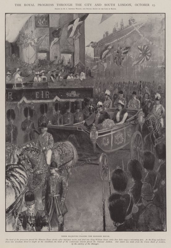 Royal Progress genom staden och södra London, 25 oktober av Henry Charles Seppings Wright
