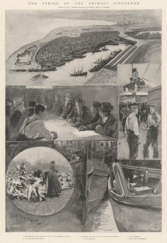Grimsby-fiskarnas strejk av Henry Charles Seppings Wright