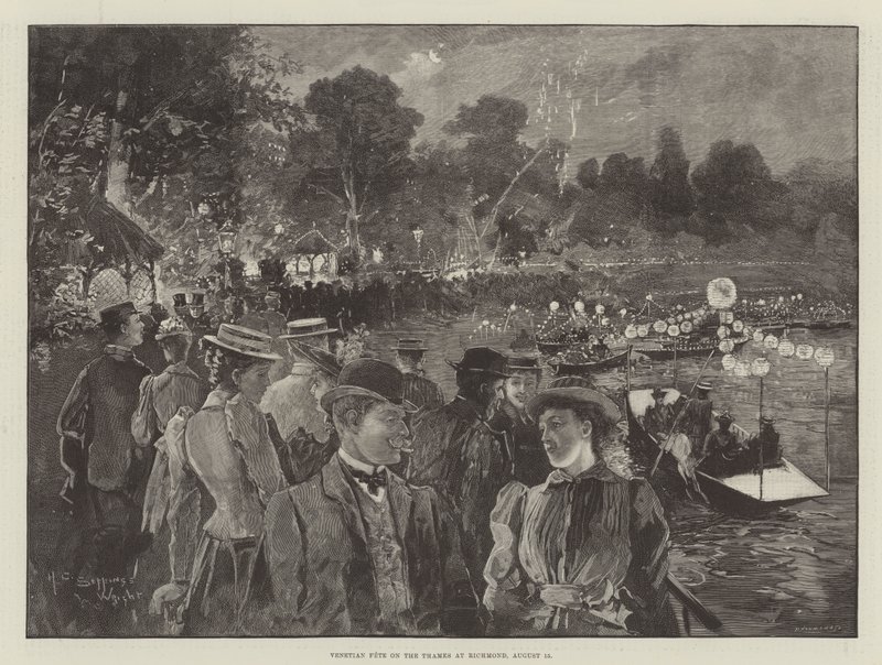 Venetiansk fest på Themsen i Richmond, 15 augusti av Henry Charles Seppings Wright