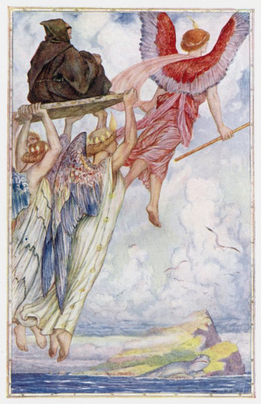 Raphael och änglarna bär St Senan till ön av Henry Justice Ford