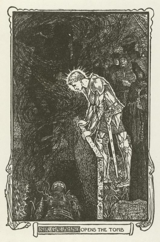 Sir Galahad öppnar graven av Henry Justice Ford