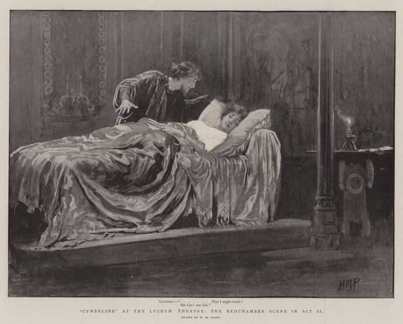 Cymbeline på Lyceumteatern, sängkammarscenen i akt II av Henry Marriott Paget