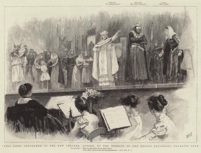 King John, framförd på New Theatre i Oxford av medlemmarna i Oxford University Dramatic Club. av Henry Marriott Paget