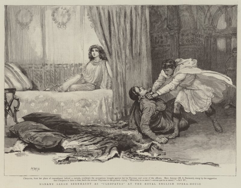 Madame Sarah Bernhardt i Cleopatra på Royal English Opera-House av Henry Marriott Paget
