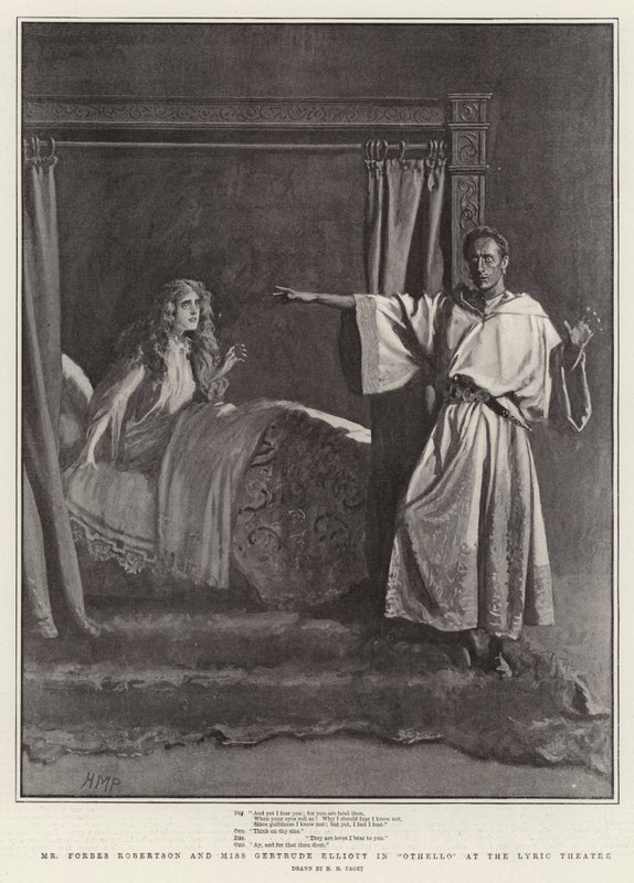 Forbes Robertson och Gertrude Elliott i Othello på Lyric Theatre av Henry Marriott Paget