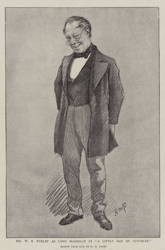 W S Penley som Lord Markham i A Little Ray of Sunshine av Henry Marriott Paget