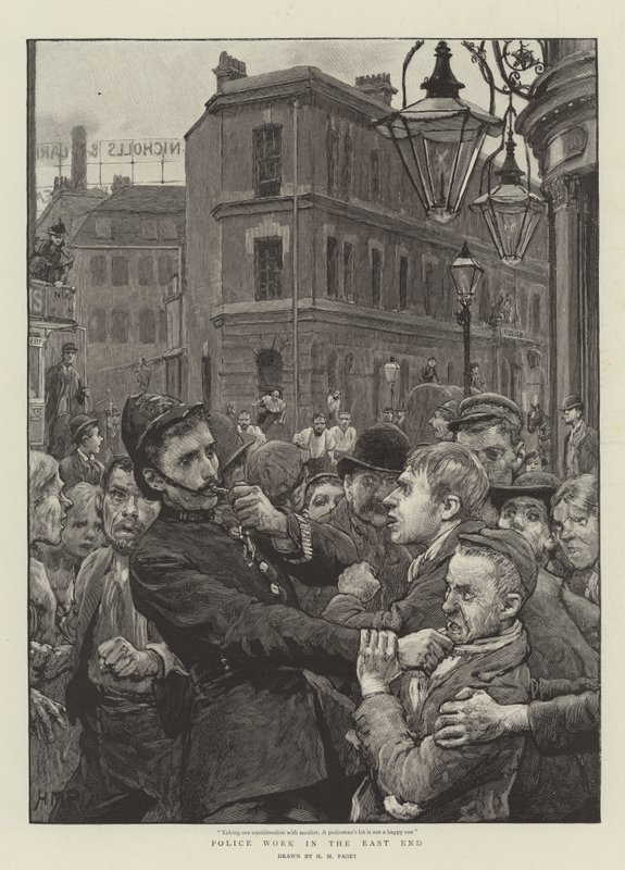 Polisarbete i East End av Henry Marriott Paget