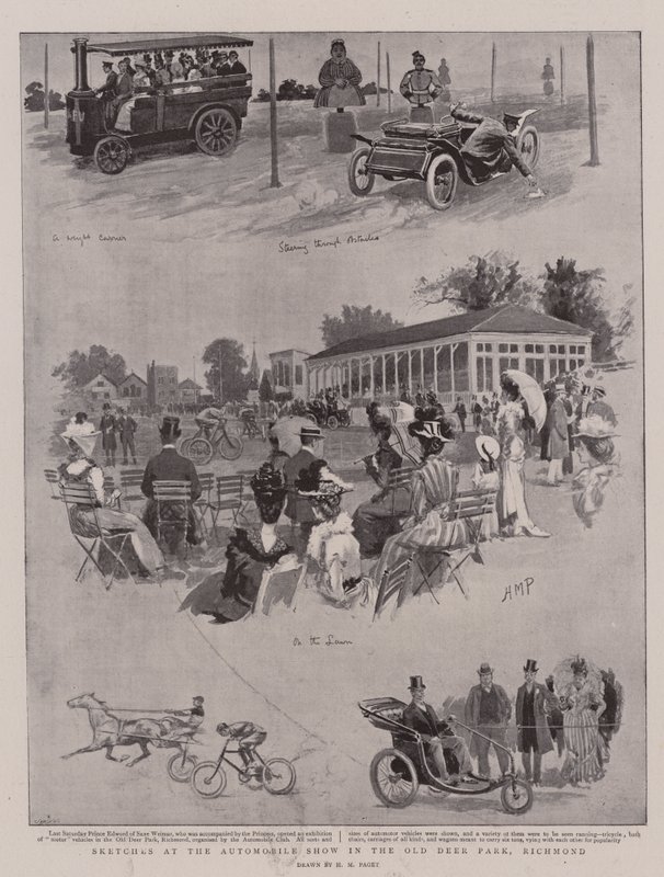 Skisser på bilmässan i Old Deer Park, Richmond av Henry Marriott Paget
