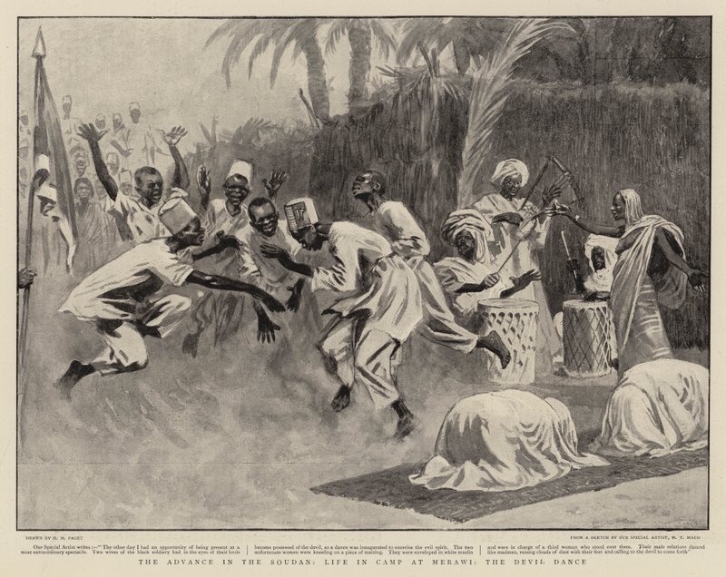 The Advance in the Soudan, Livet i lägret i Merawi, Djävulsdansen av Henry Marriott Paget