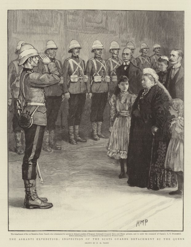 Ashanti-expeditionen, Drottningens inspektion av Scots Guards detachement av Henry Marriott Paget