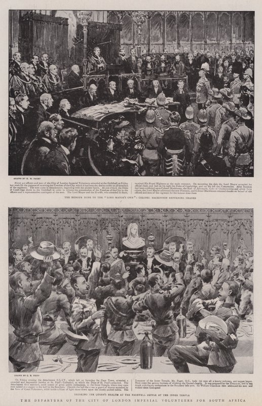 City of London Imperial Volunteers avresa till Sydafrika av Henry Marriott Paget