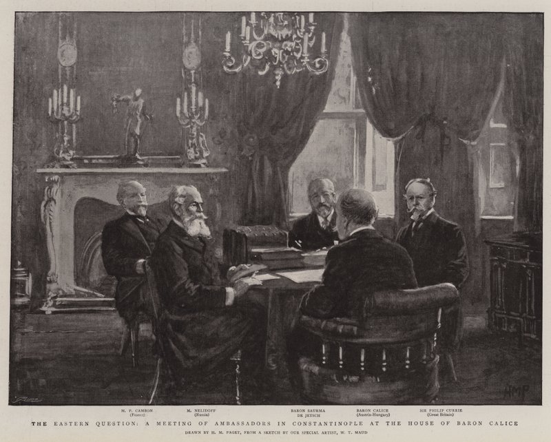 The Eastern Question, ett ambassadörsmöte i Konstantinopel i baron Calices hus av Henry Marriott Paget