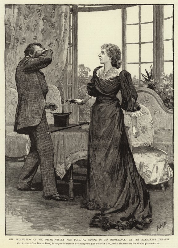 Uppsättningen av Oscar Wildes nya pjäs A Woman of No Importance på Haymarket Theatre av Henry Marriott Paget