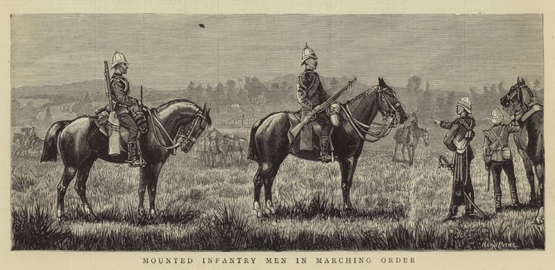 Beridna infanterister i marschordning av Henry Payne