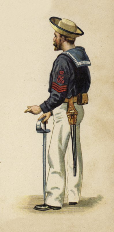 Sjöinstruktör till den blivande kung George V när han var kadett ombord på HMS Britannia (chromolitho) av Henry Payne