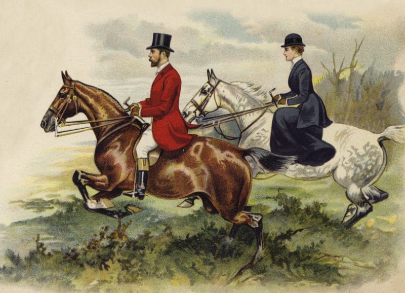 Prinsen och prinsessan av Wales i jaktfältet (chromolitho) av Henry Payne