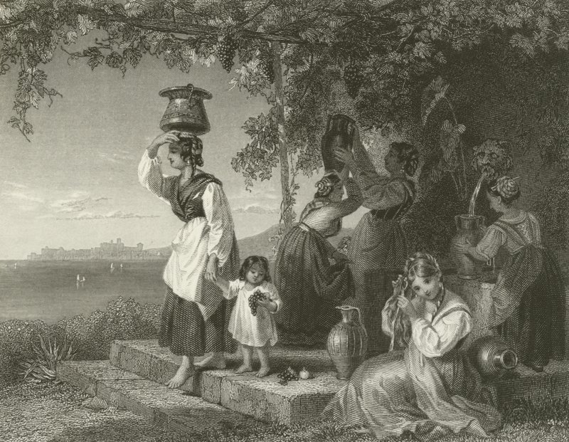 Italienska bondflickor av Henry Penry Williams