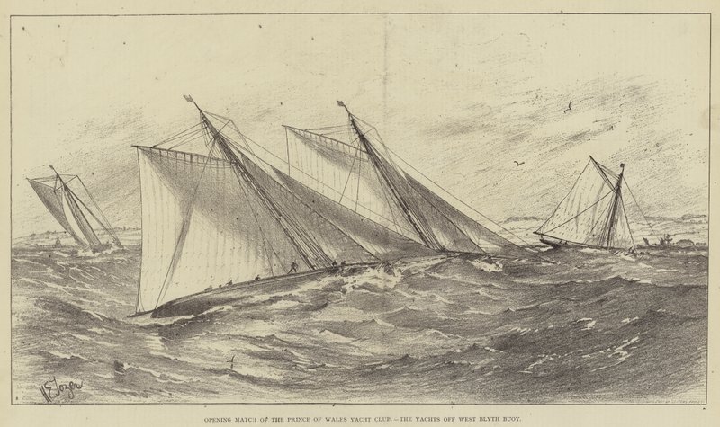 Öppningsmatchen för Prince of Wales Yacht Club, Yachts utanför West Blyth Buoy av Henry Spernon Tozer