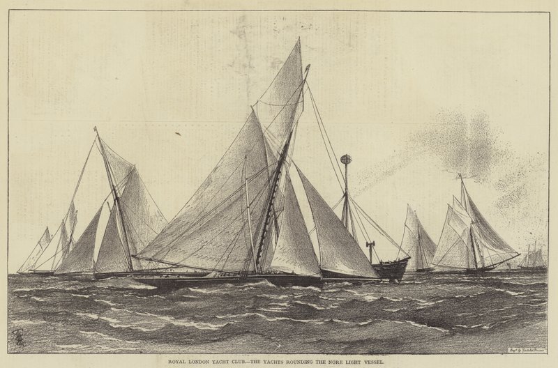 Royal London Yacht Club, båtarna runt Nore Light Vessel av Henry Spernon Tozer