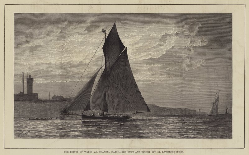 Prince of Wales Yacht Club Channel Match, Dudu och Cygnet utanför St Lawrence-on-Sea av Henry Spernon Tozer