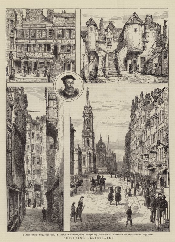 Edinburgh illustrerad av Henry William Brewer