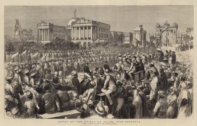 Prinsen av Wales intåg i Calcutta av Henry William Brewer