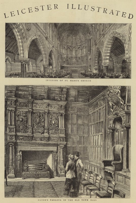 Leicester illustrerad av Henry William Brewer