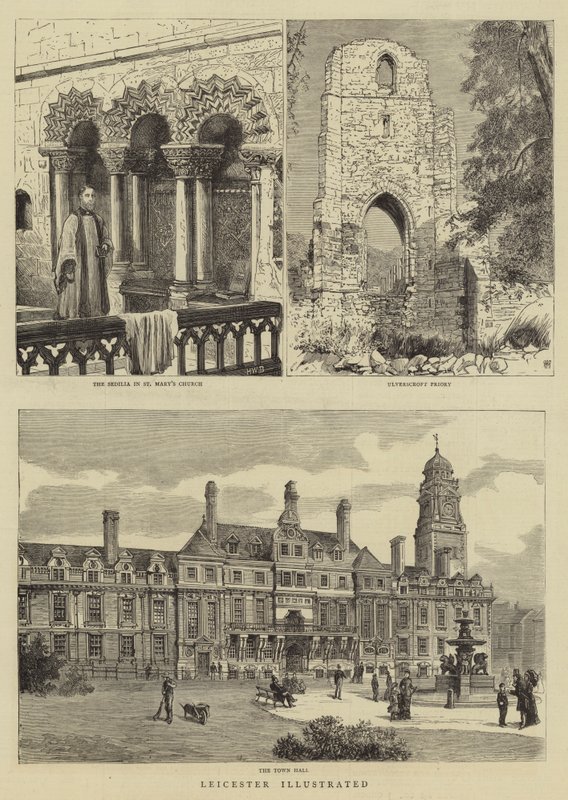 Leicester illustrerad av Henry William Brewer