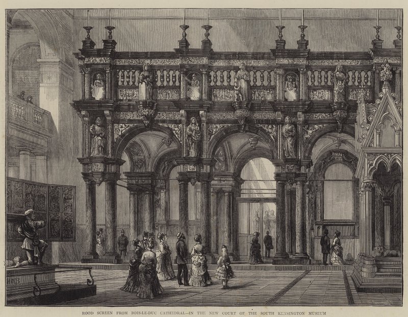 Rood Screen från Bois-le-Duc Cathedral, i New Court of the Kensington Museum av Henry William Brewer