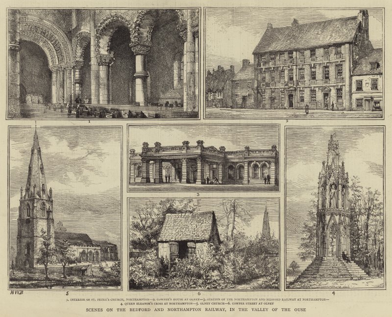 Scener på Bedford och Northampton Railway, i Ouse-dalen av Henry William Brewer