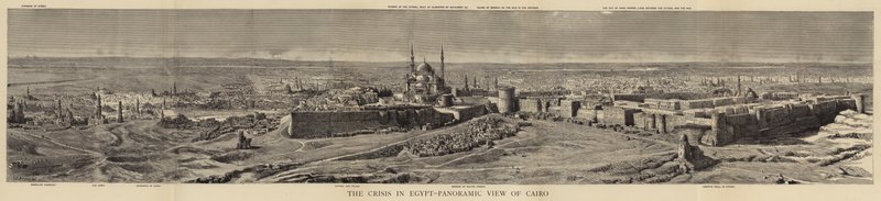 Krisen i Egypten, panoramautsikt över Kairo av Henry William Brewer