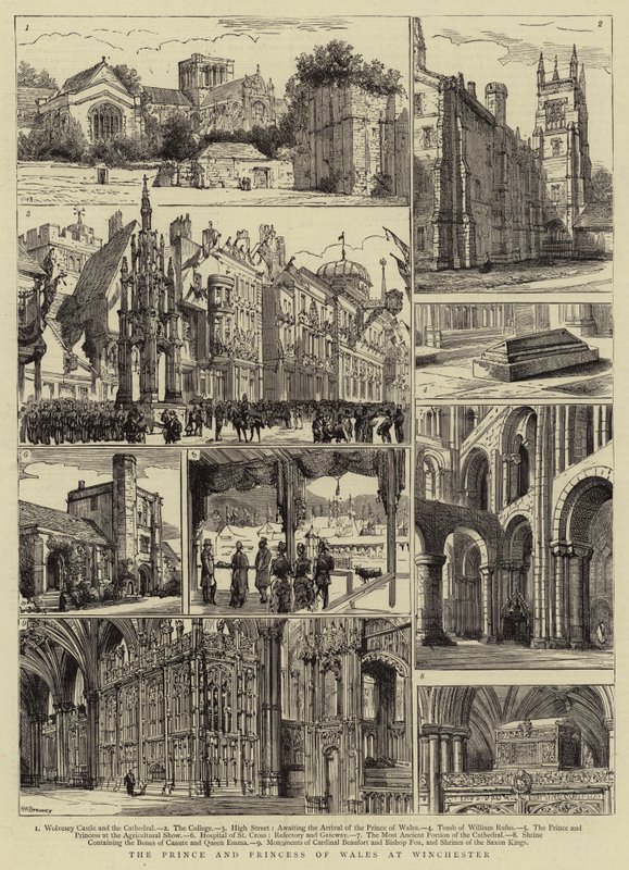 Prinsen och prinsessan av Wales i Winchester av Henry William Brewer