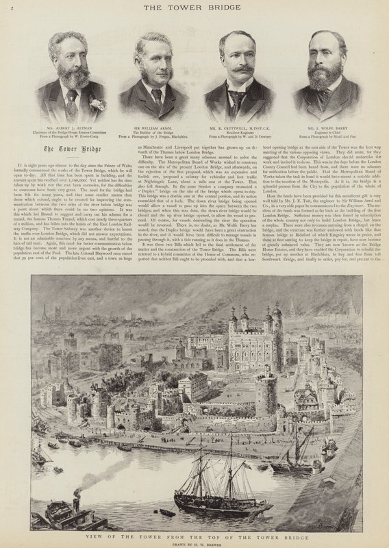 Byggandet av Tower Bridge, London av Henry William Brewer